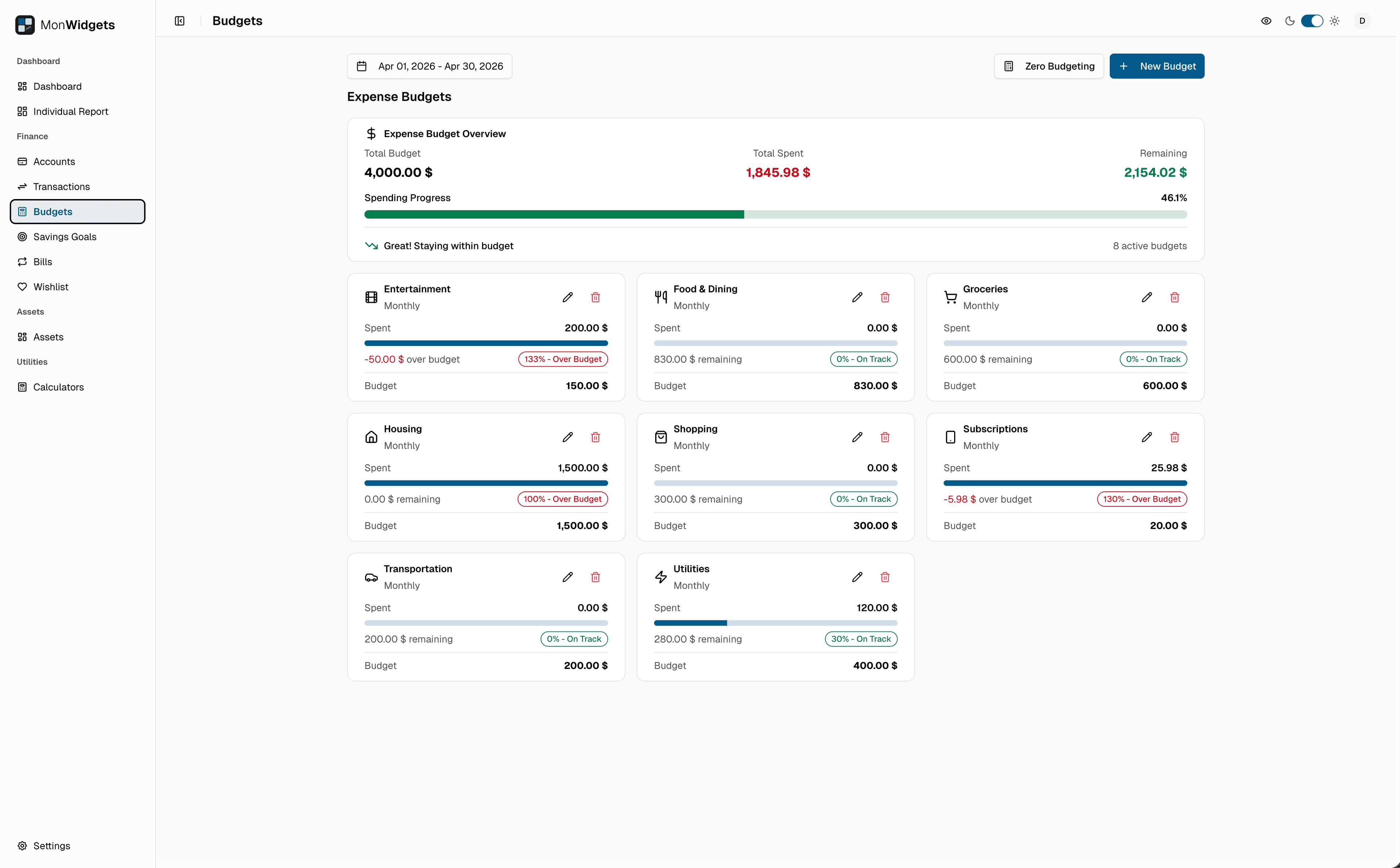 Budgets, Goals & More 1